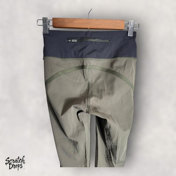 Lululemon Smooth Stride Crop Leggings Dark Olive Size 2 Yoga Running Pants - Picture 5 of 7